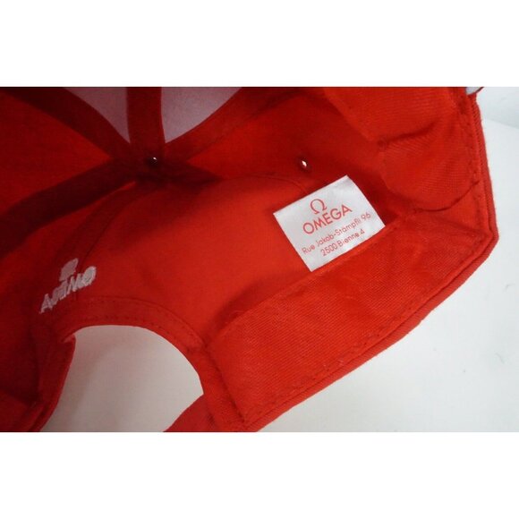 Omega Cherry Red Logo Watch Collector Cotton Blend Baseball Hat Adjustable - Picture 7 of 7